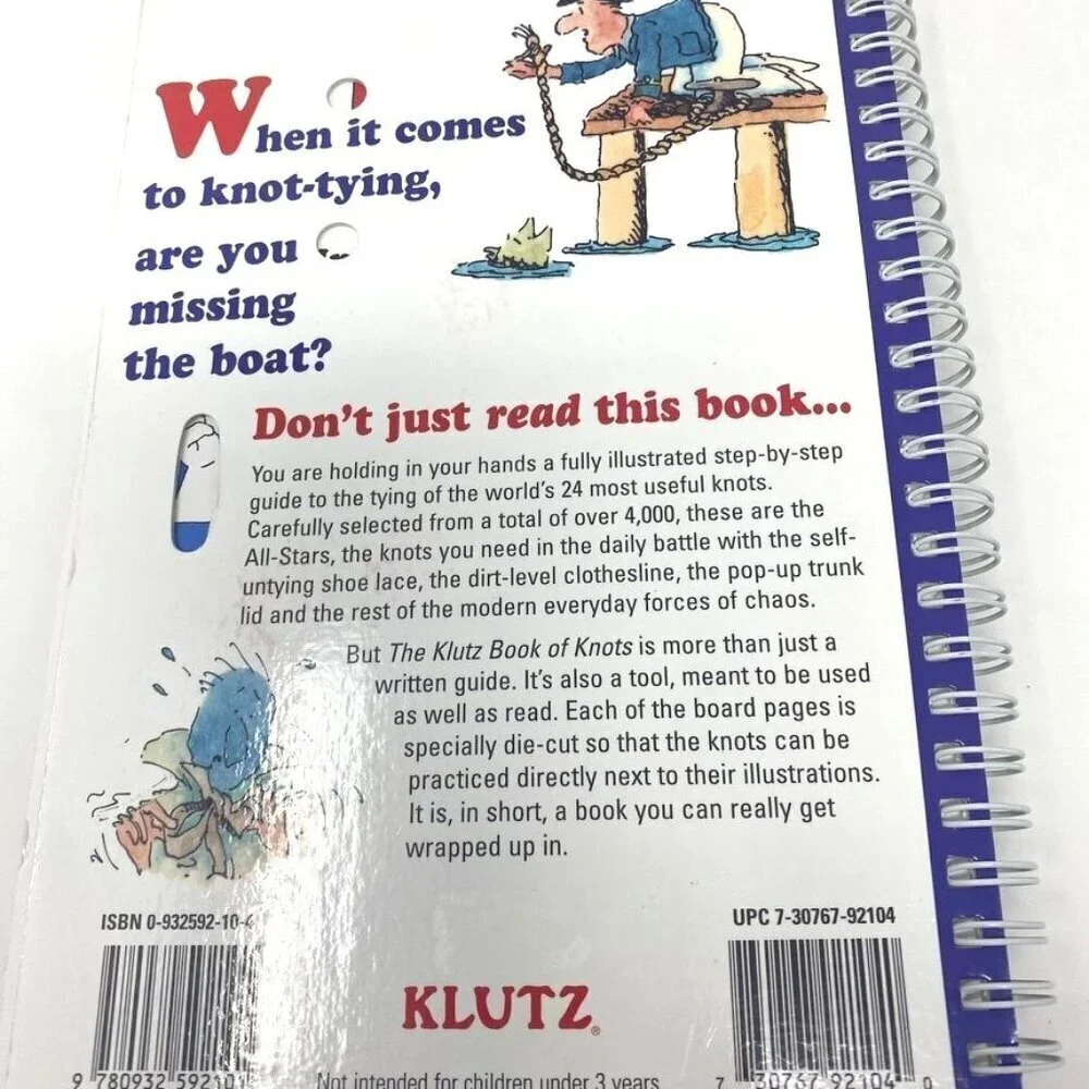 The Klutz Book of Knots By John Cassidy Instructional Manual Fun Creative